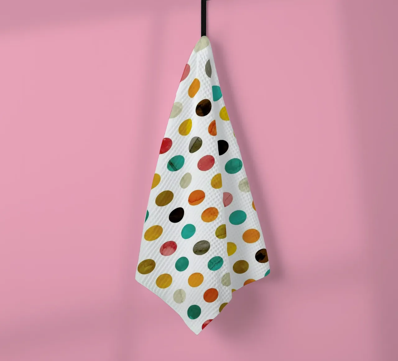 Autumnal Polka Dot tea towel by cafelab