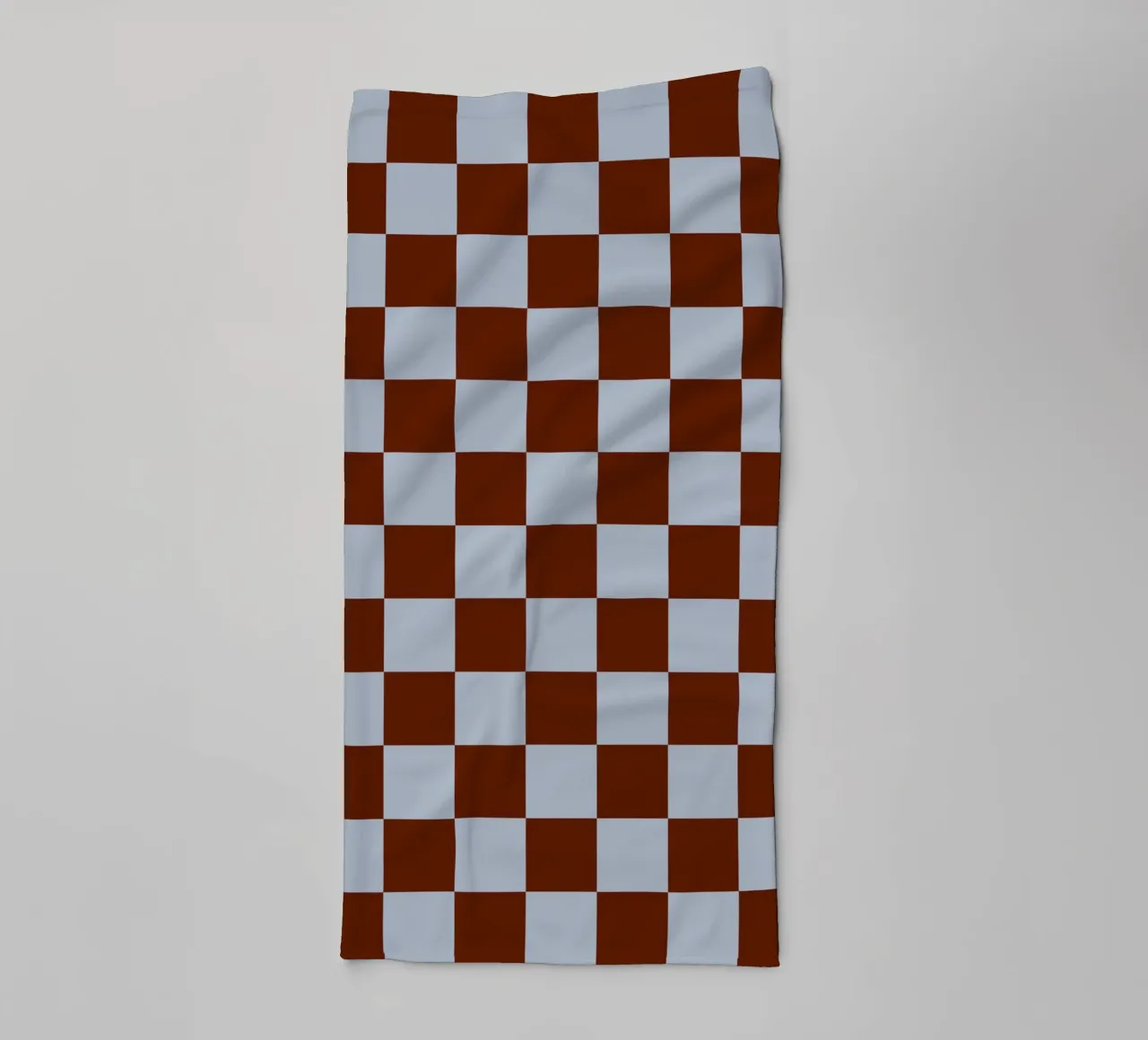 Checkerboard I - Blue Brown towel by Galaxy Eyes