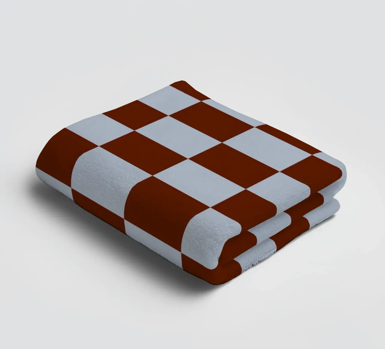 Checkerboard I - Blue Brown towel by Galaxy Eyes