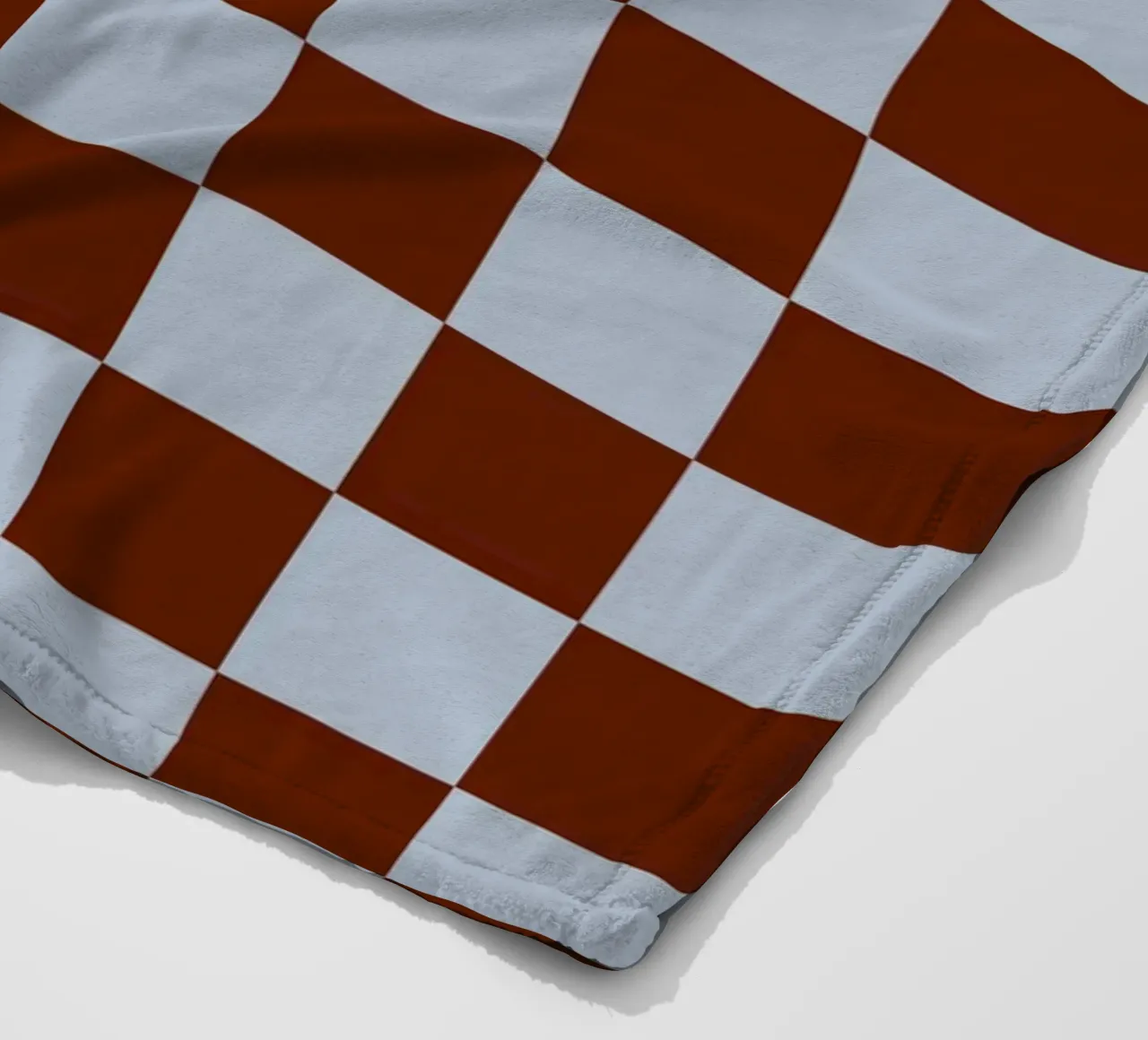 Checkerboard I - Blue Brown fleece blanket by Galaxy Eyes