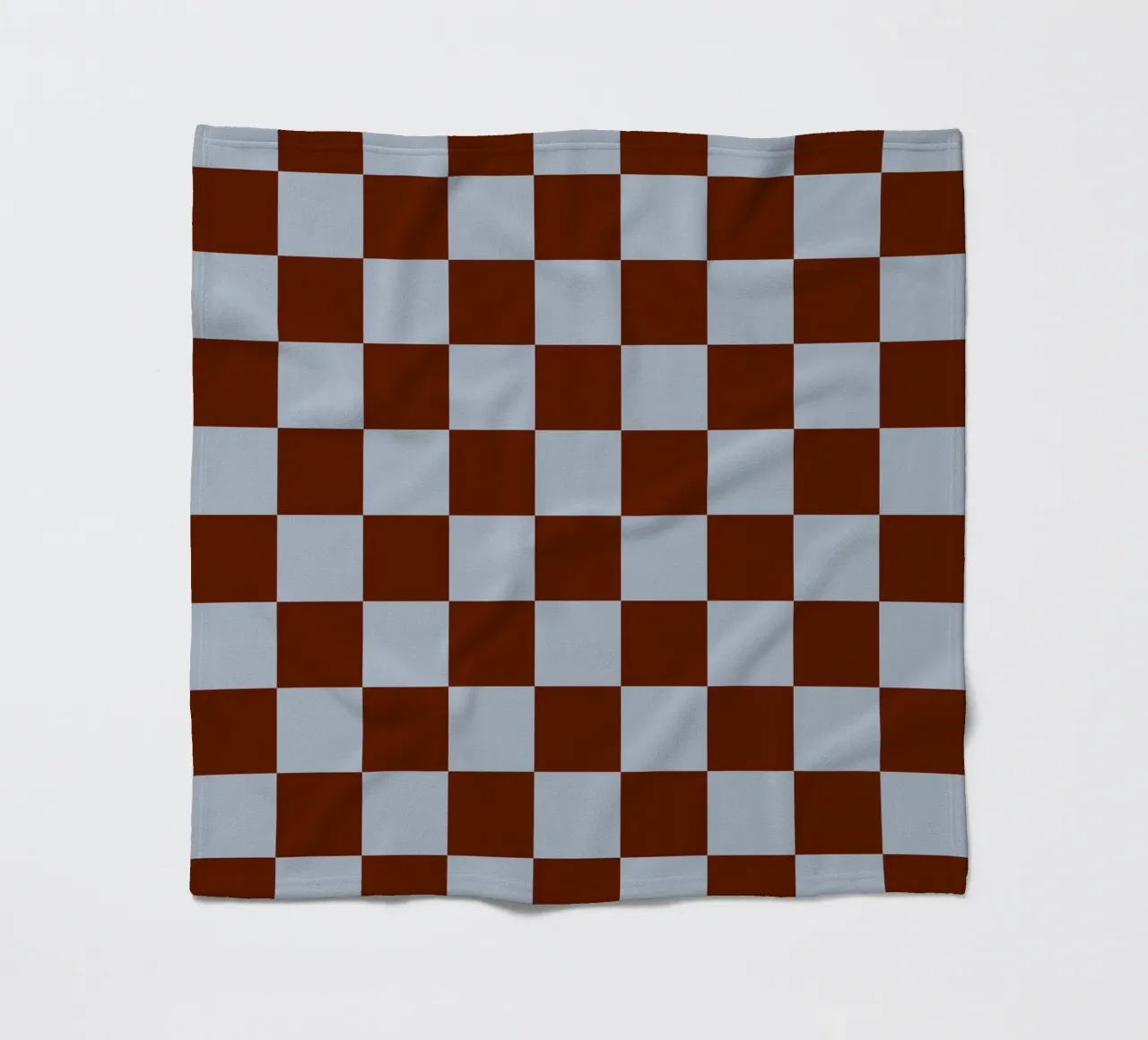 Checkerboard I - Blue Brown fleece blanket by Galaxy Eyes