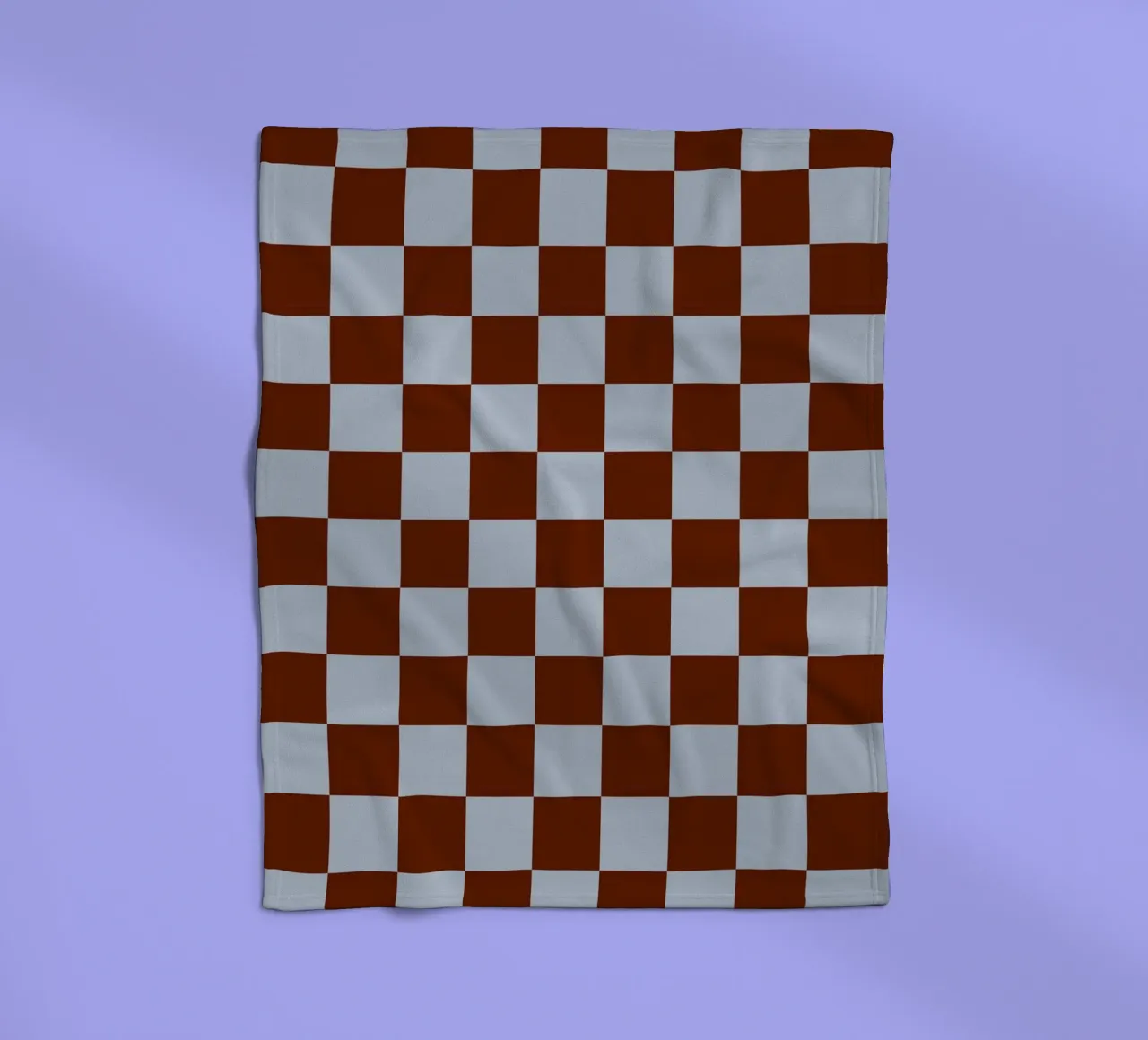 Checkerboard I - Blue Brown fleece blanket by Galaxy Eyes
