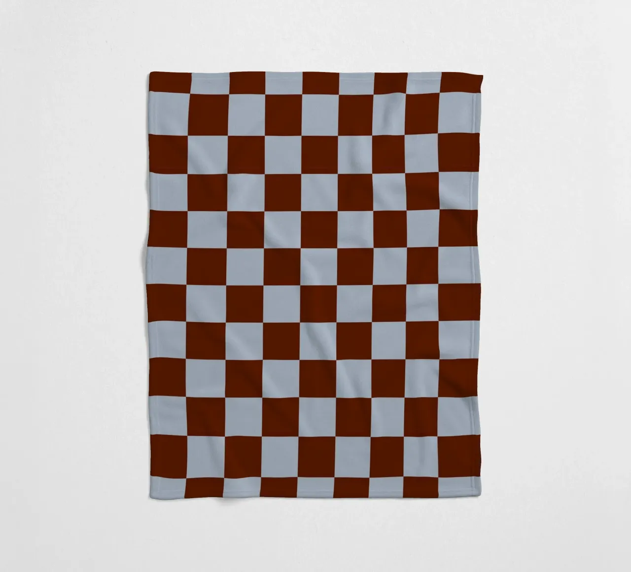 Checkerboard I - Blue Brown fleece blanket by Galaxy Eyes