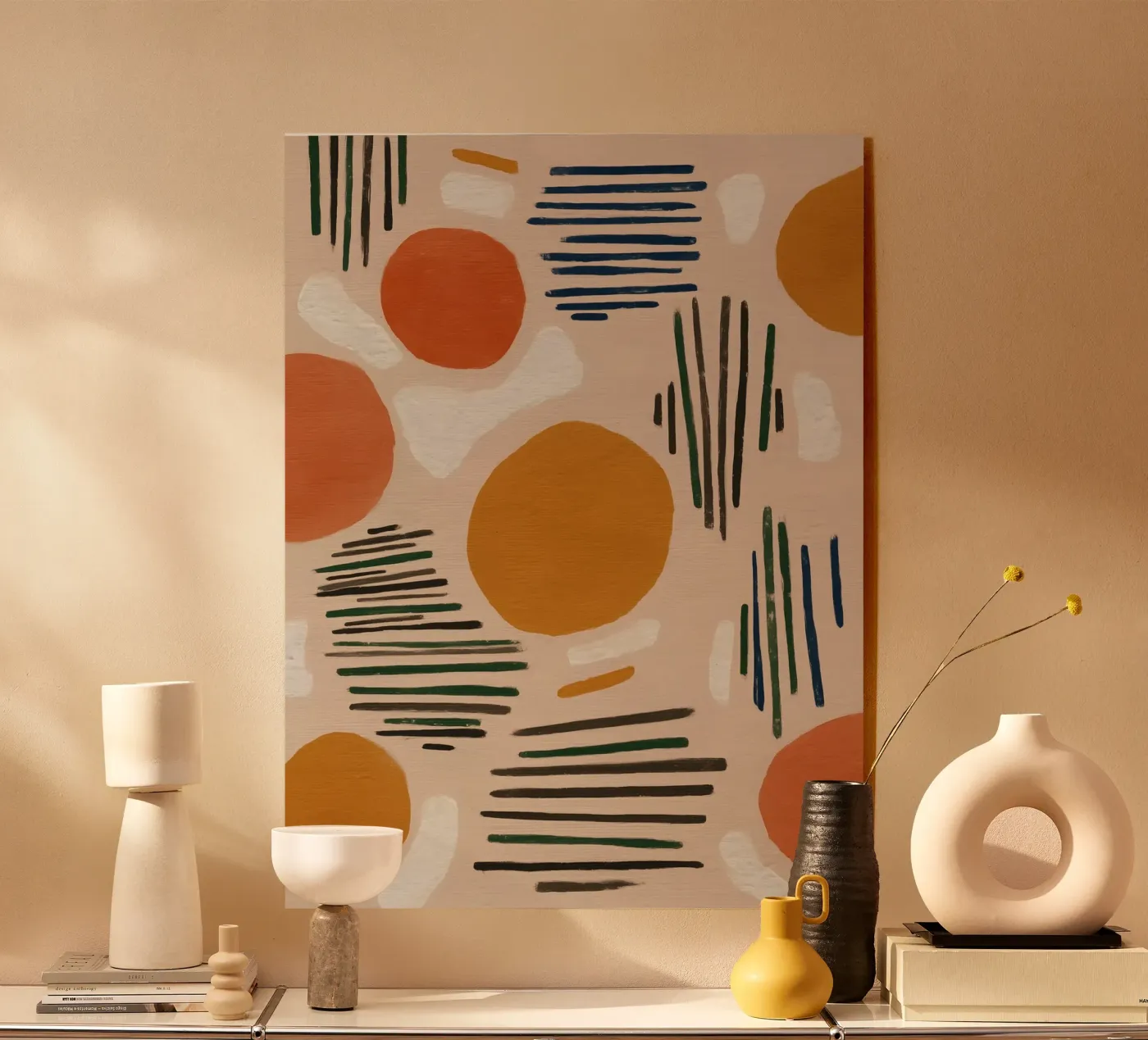 Tangerine Lines acrylic glass by Sienna Atelier