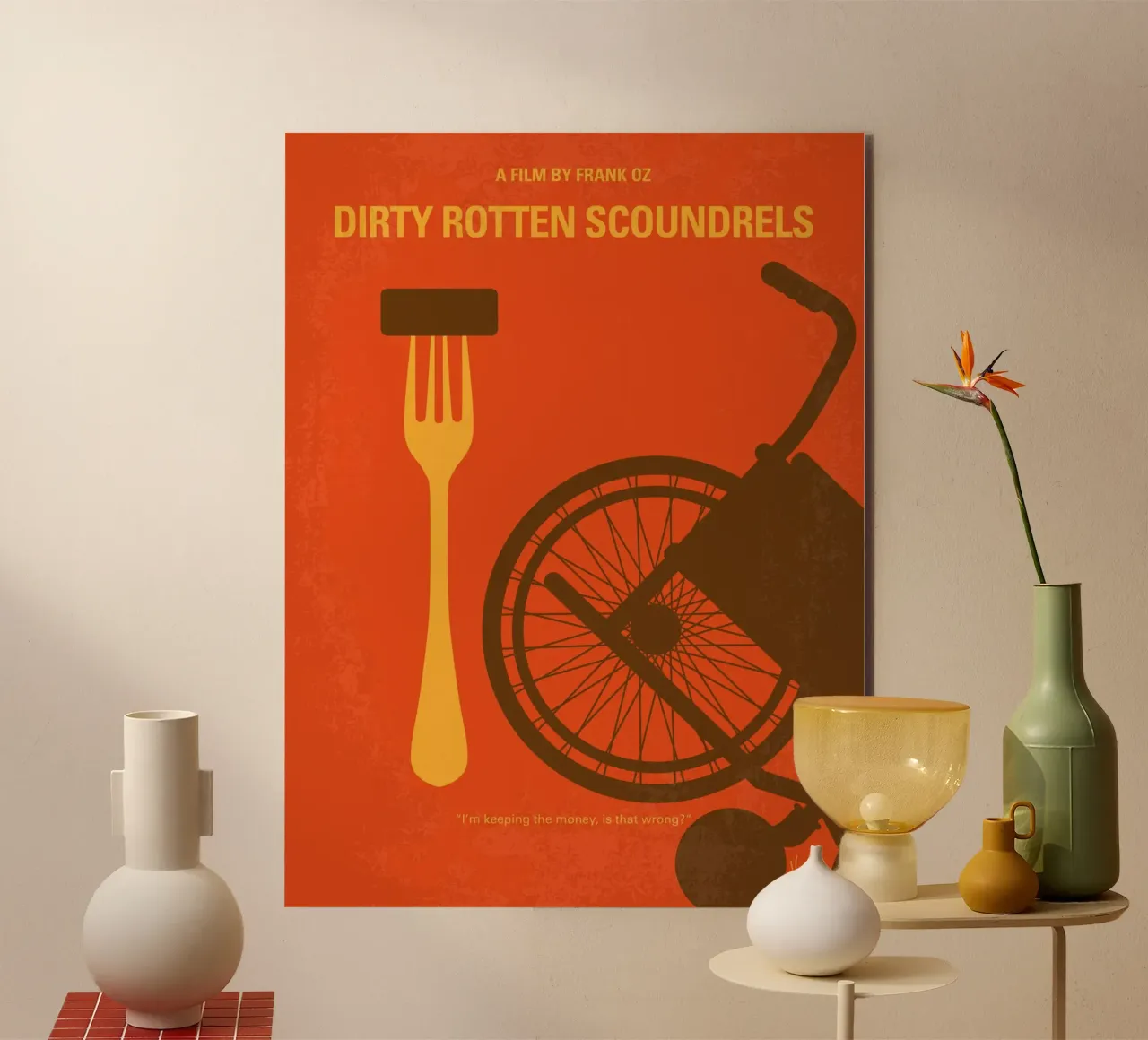 No536 My Dirty Rotten Scoundrels minimal movie poster alluminio dibond da Chungkong