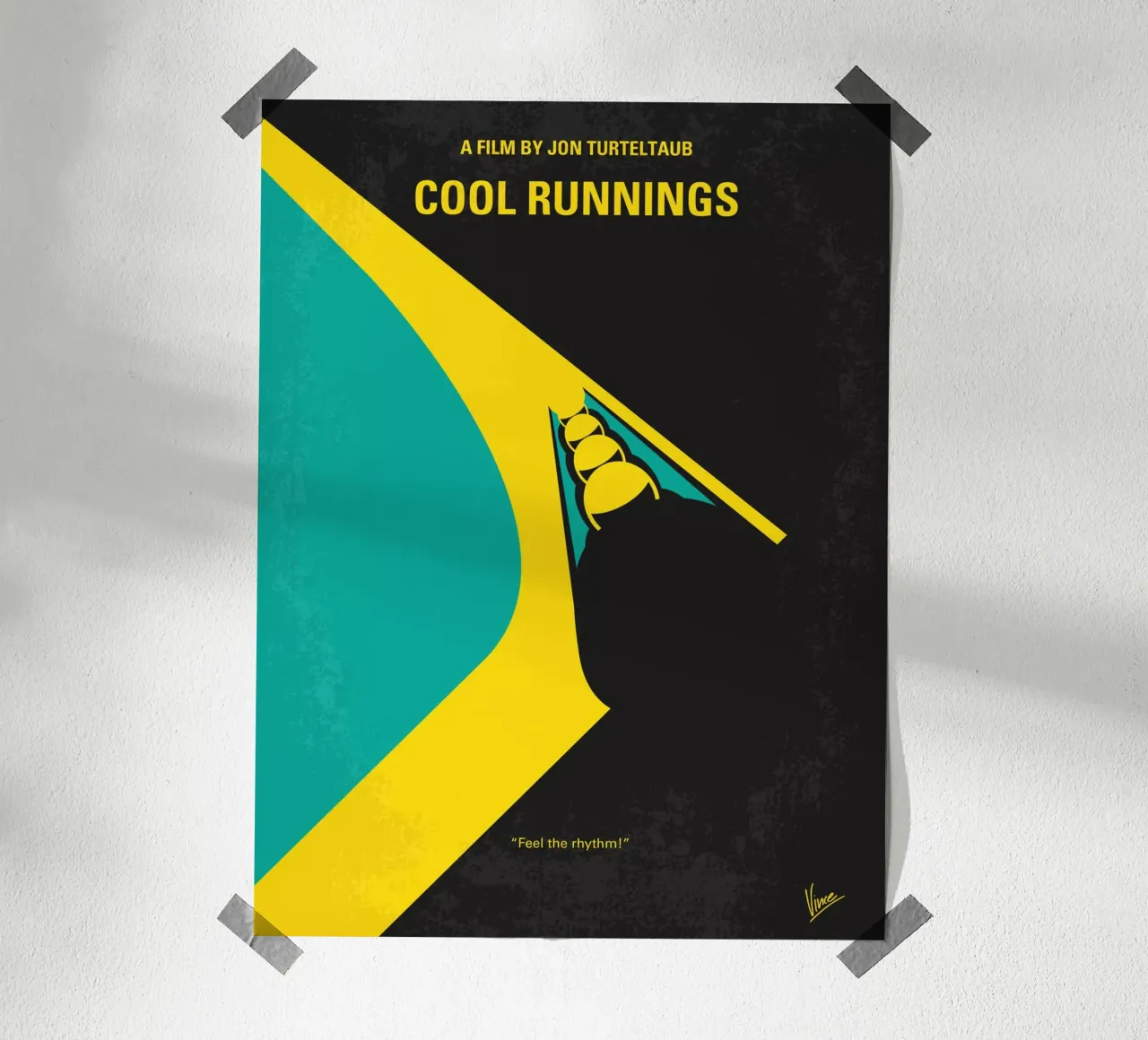 No538 My COOL RUNNINGS minimal movie poster poster con telaio in legno da Chungkong