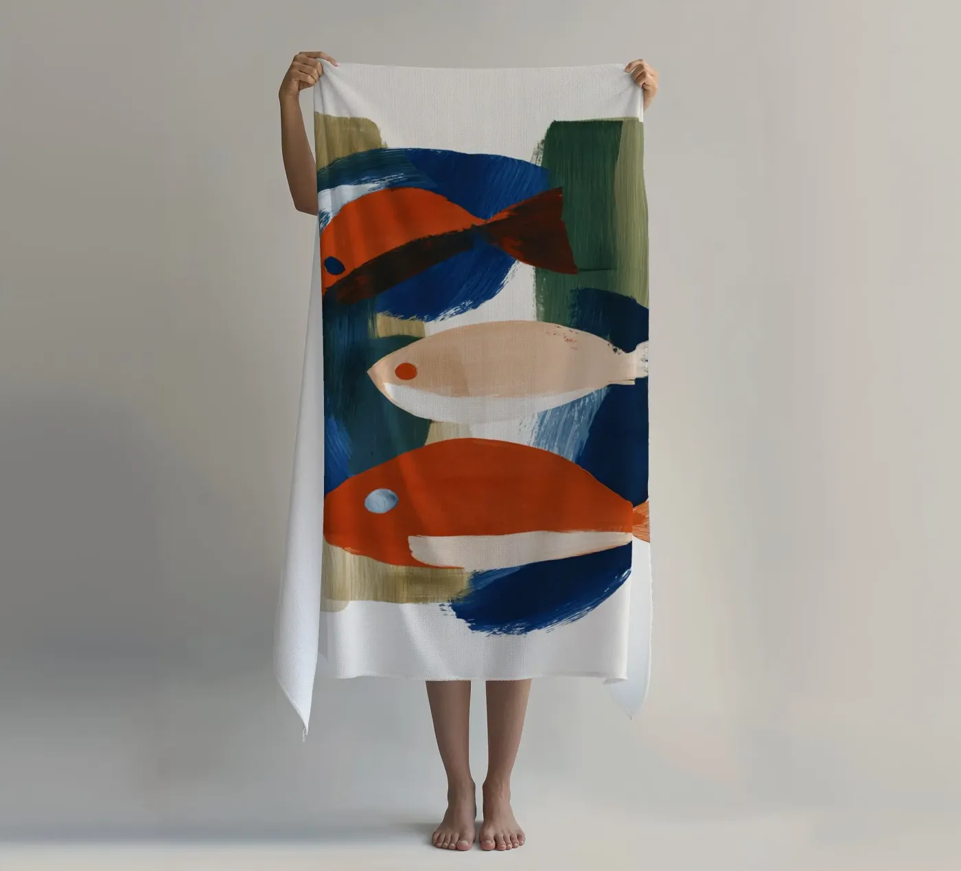 Abstract Fish beach towel by ThingDesign