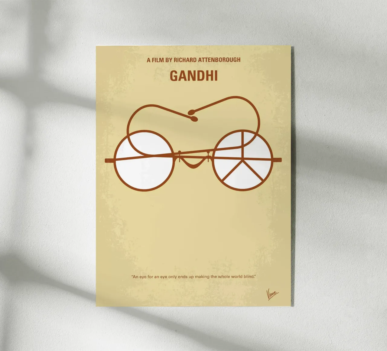 No543 My Gandhi minimal movie poster plexiglass da Chungkong