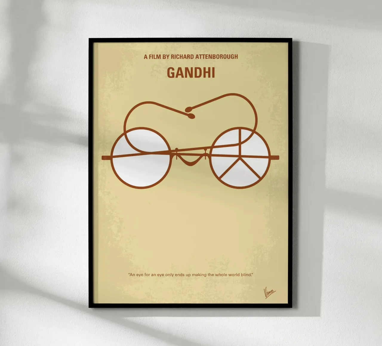 No543 My Gandhi minimal movie poster poster con telaio in plastica da Chungkong