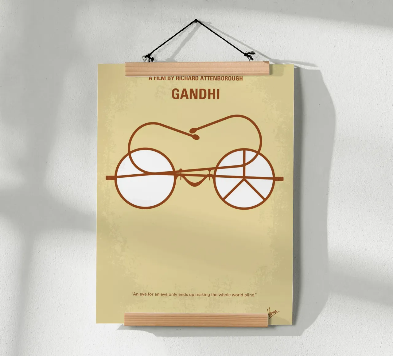 No543 My Gandhi minimal movie poster poster con telaio in plastica da Chungkong