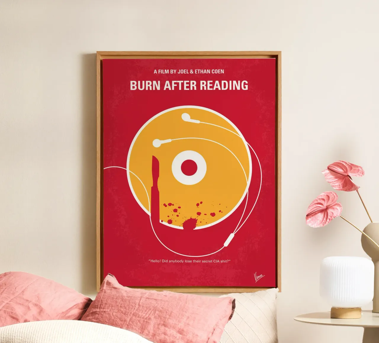 No547 My Burn After Reading minimal movie poster tela con Cornice a cassetta da Chungkong