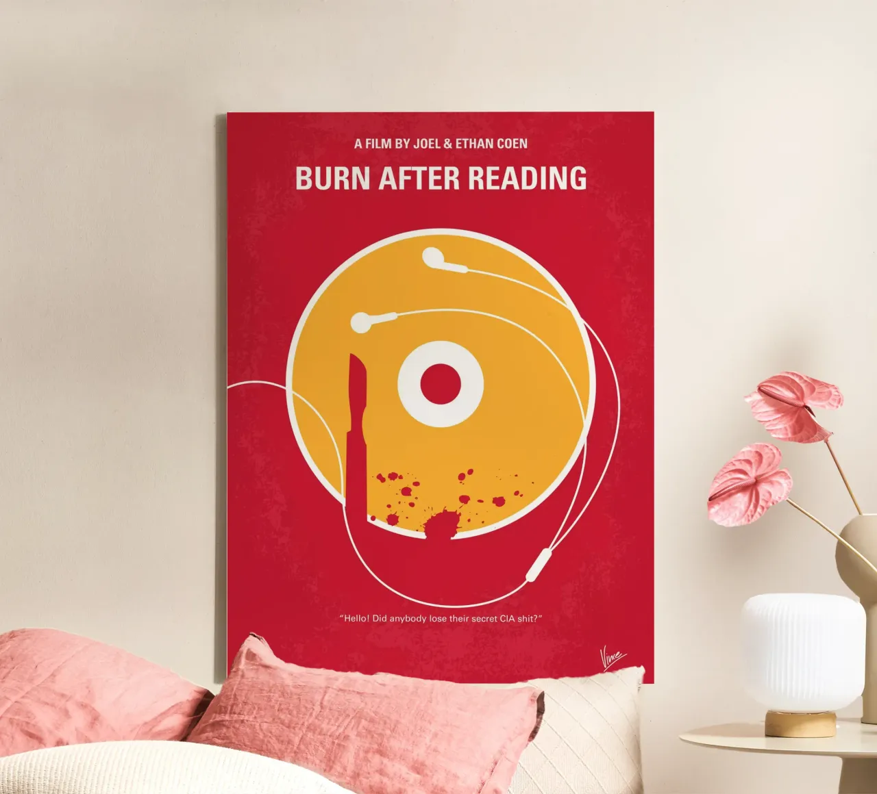 No547 My Burn After Reading minimal movie poster tela con Cornice a cassetta da Chungkong