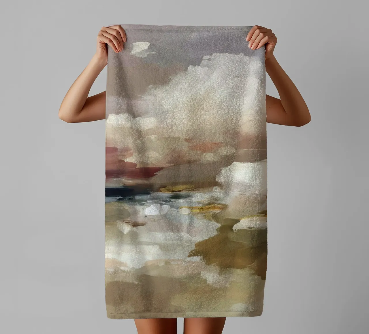 Drifting Clouds towel by M.A.Z.U.N.