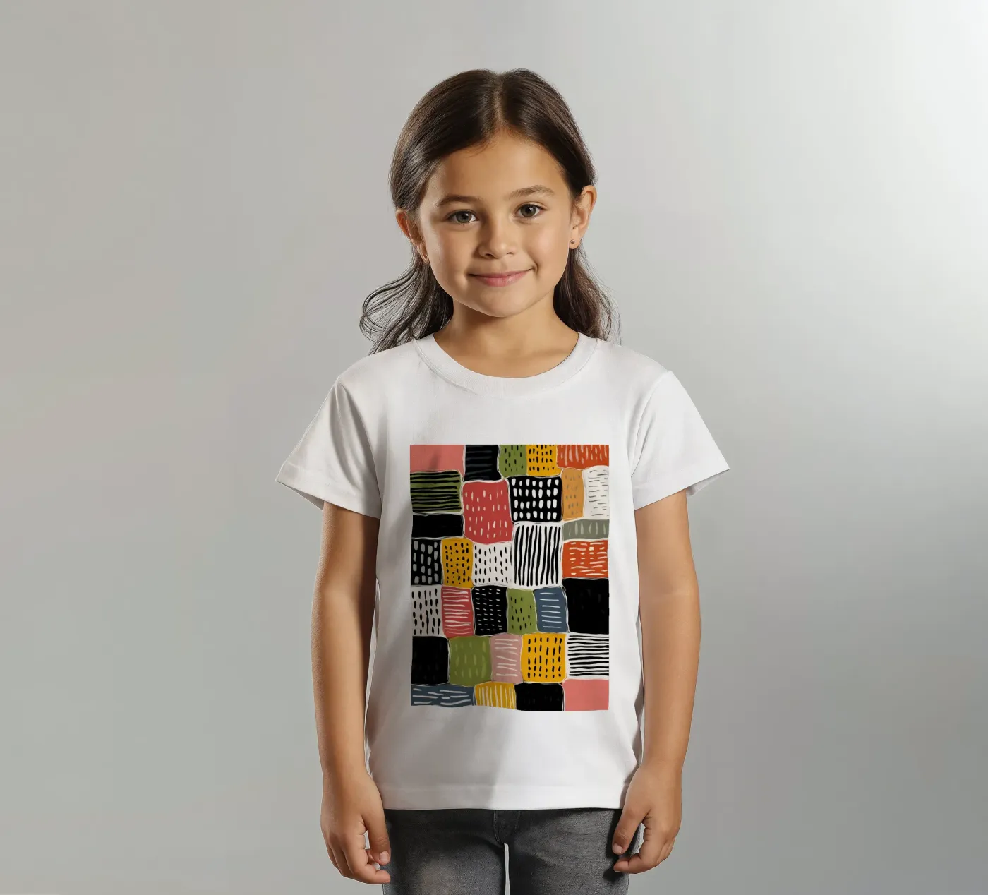 Playful Patchwork kinder t-shirt van Sienna Atelier