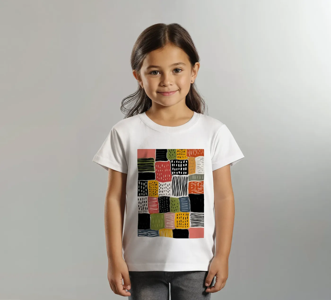 Playful Patchwork kinder t-shirt van Sienna Atelier