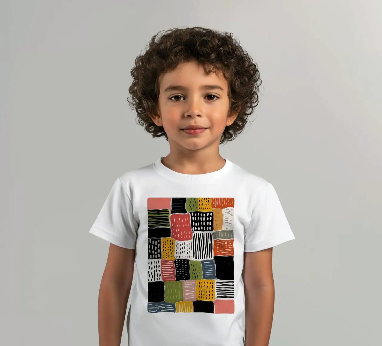 Playful Patchwork Kinder T-Shirt von Sienna Atelier
