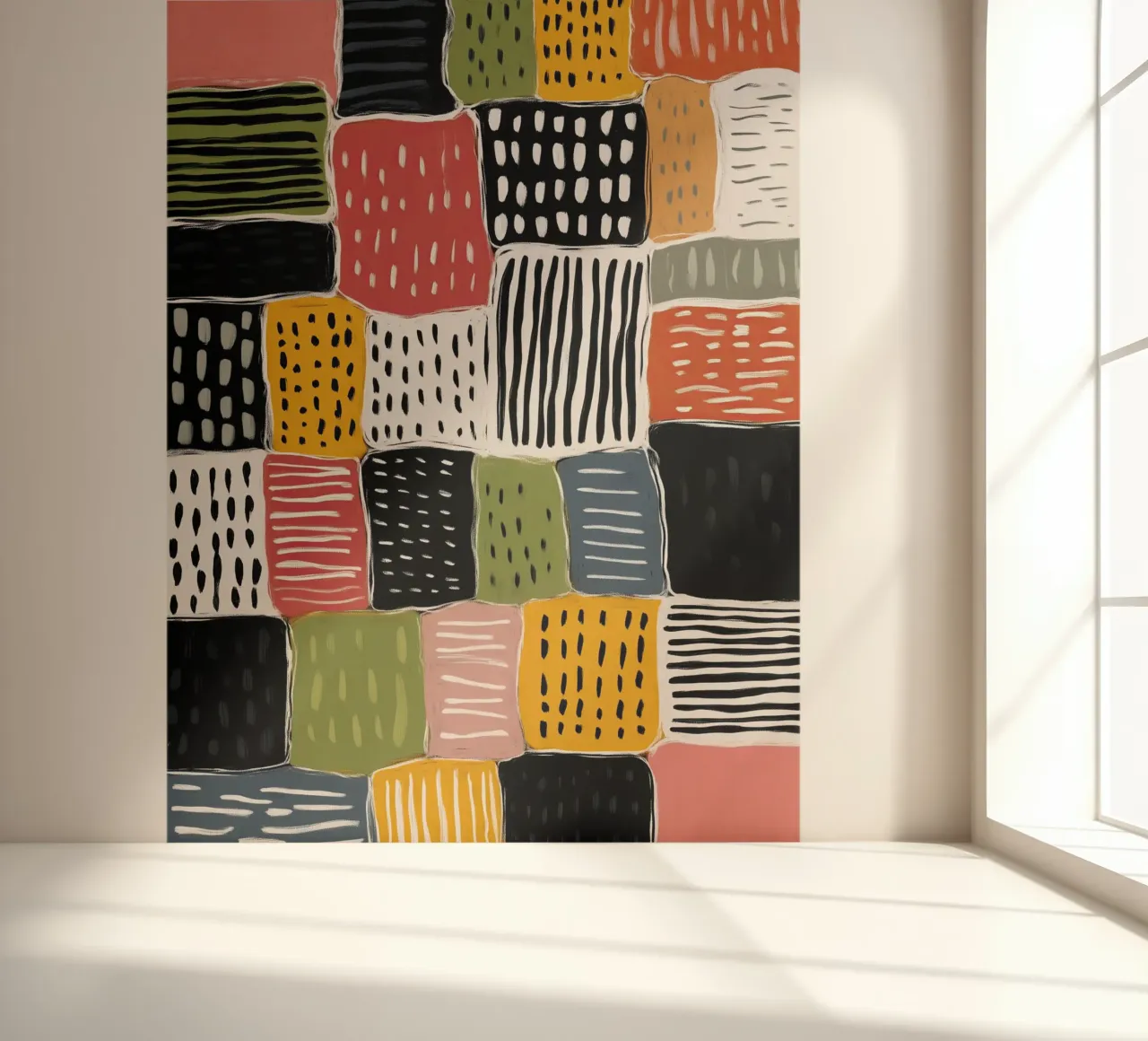 Playful Patchwork fotobehang van Sienna Atelier