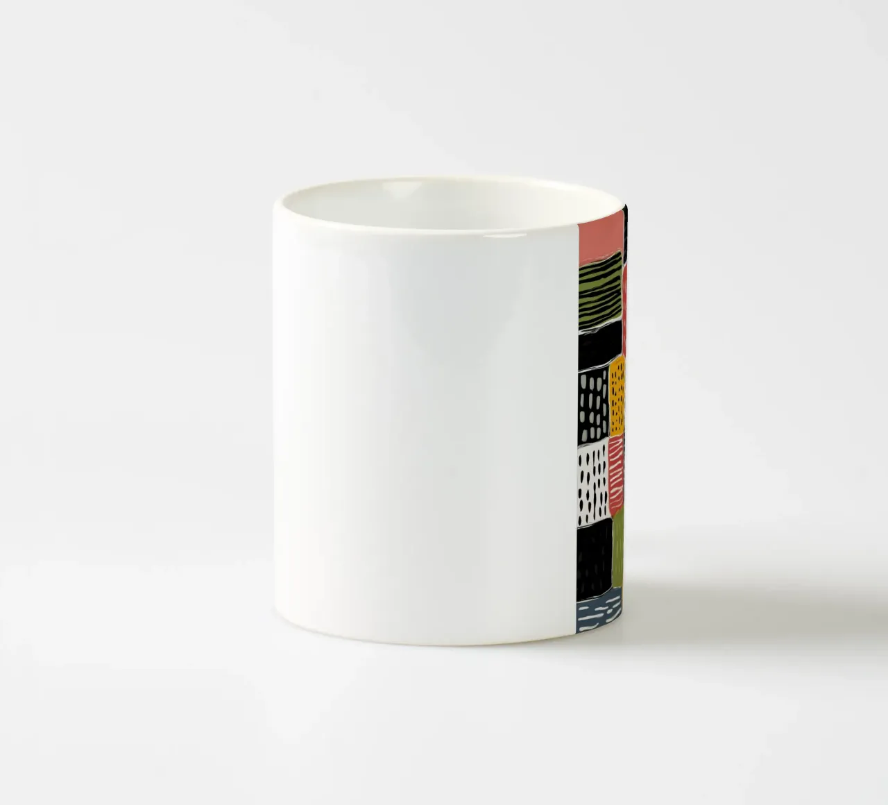 Playful Patchwork ceramic mug by Sienna Atelier