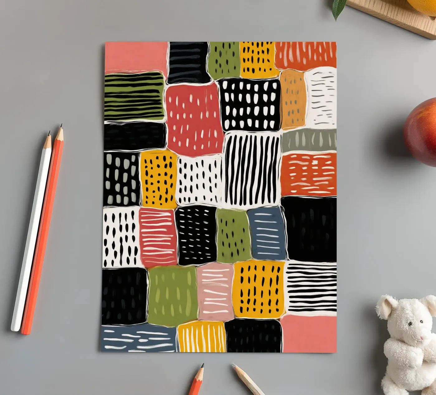 Playful Patchwork Stickerbogen von Sienna Atelier