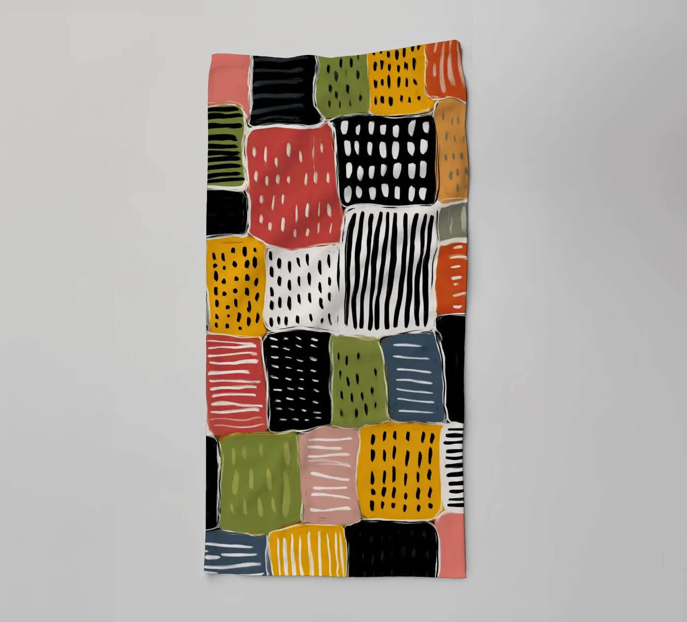 Playful Patchwork towel by Sienna Atelier
