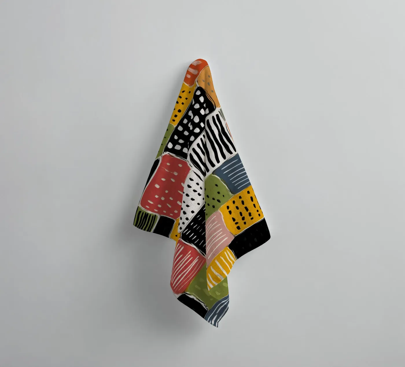 Playful Patchwork towel by Sienna Atelier