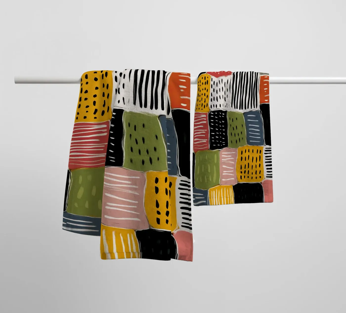Playful Patchwork towel by Sienna Atelier