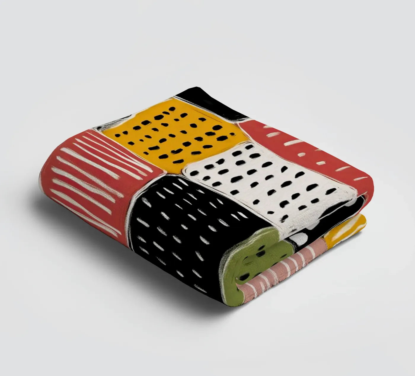 Playful Patchwork towel by Sienna Atelier
