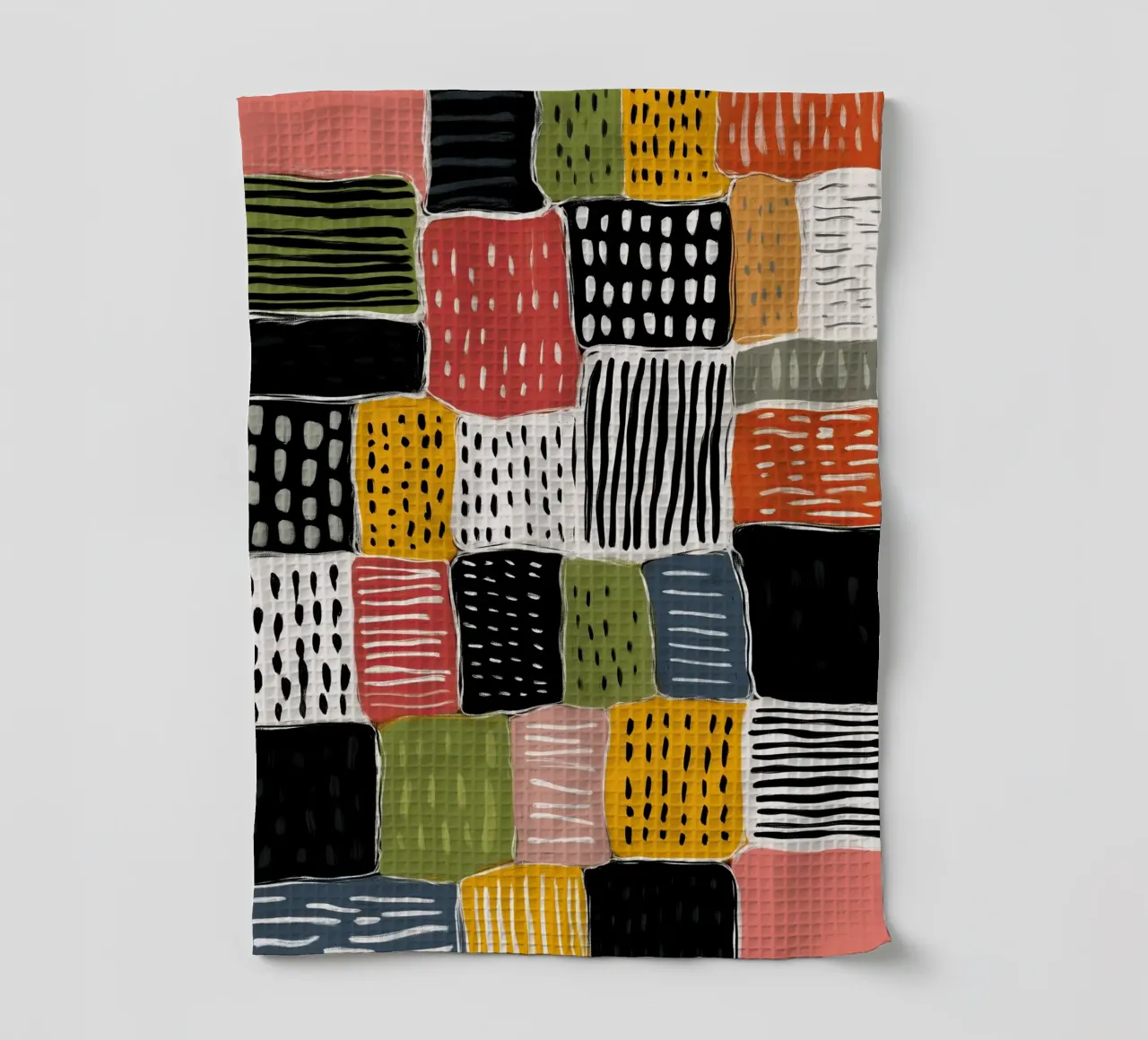 Playful Patchwork theedoek van Sienna Atelier