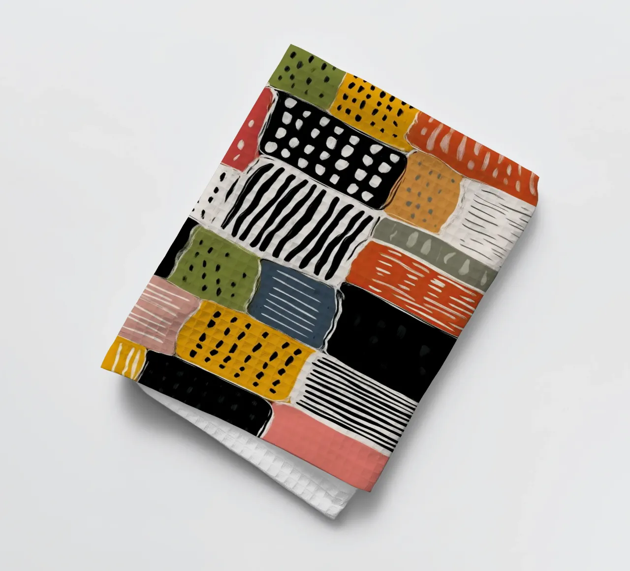 Playful Patchwork theedoek van Sienna Atelier