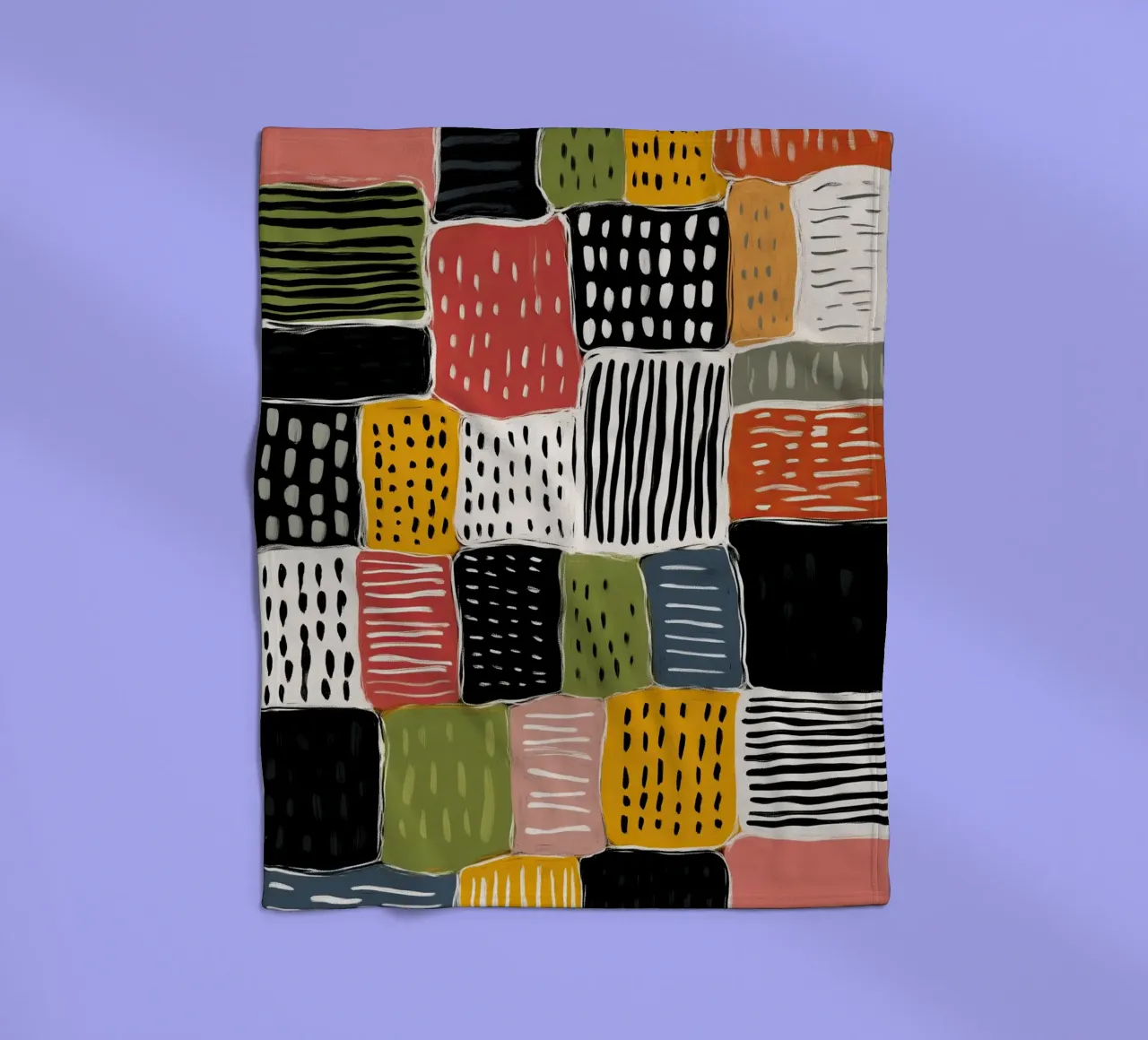 Playful Patchwork Fleecedecke von Sienna Atelier