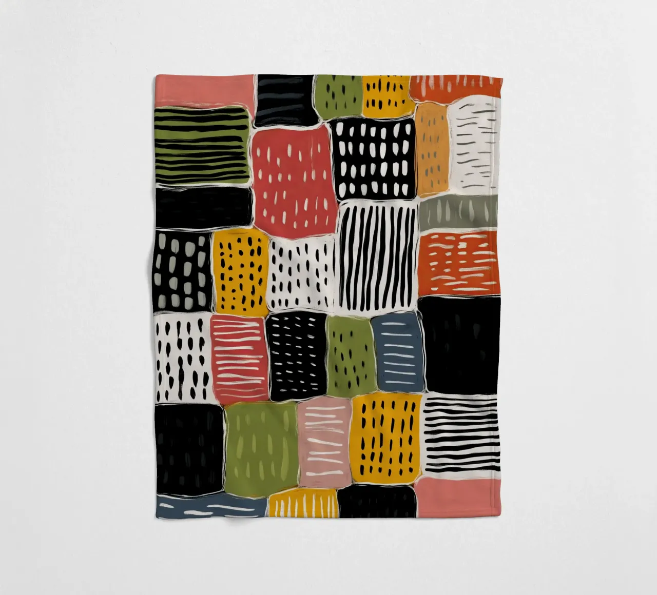 Playful Patchwork Fleecedecke von Sienna Atelier