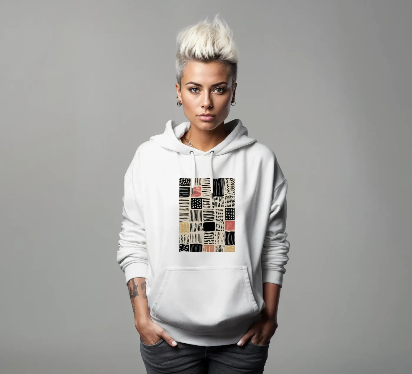 Ink Patchwork Hoodie von Sienna Atelier