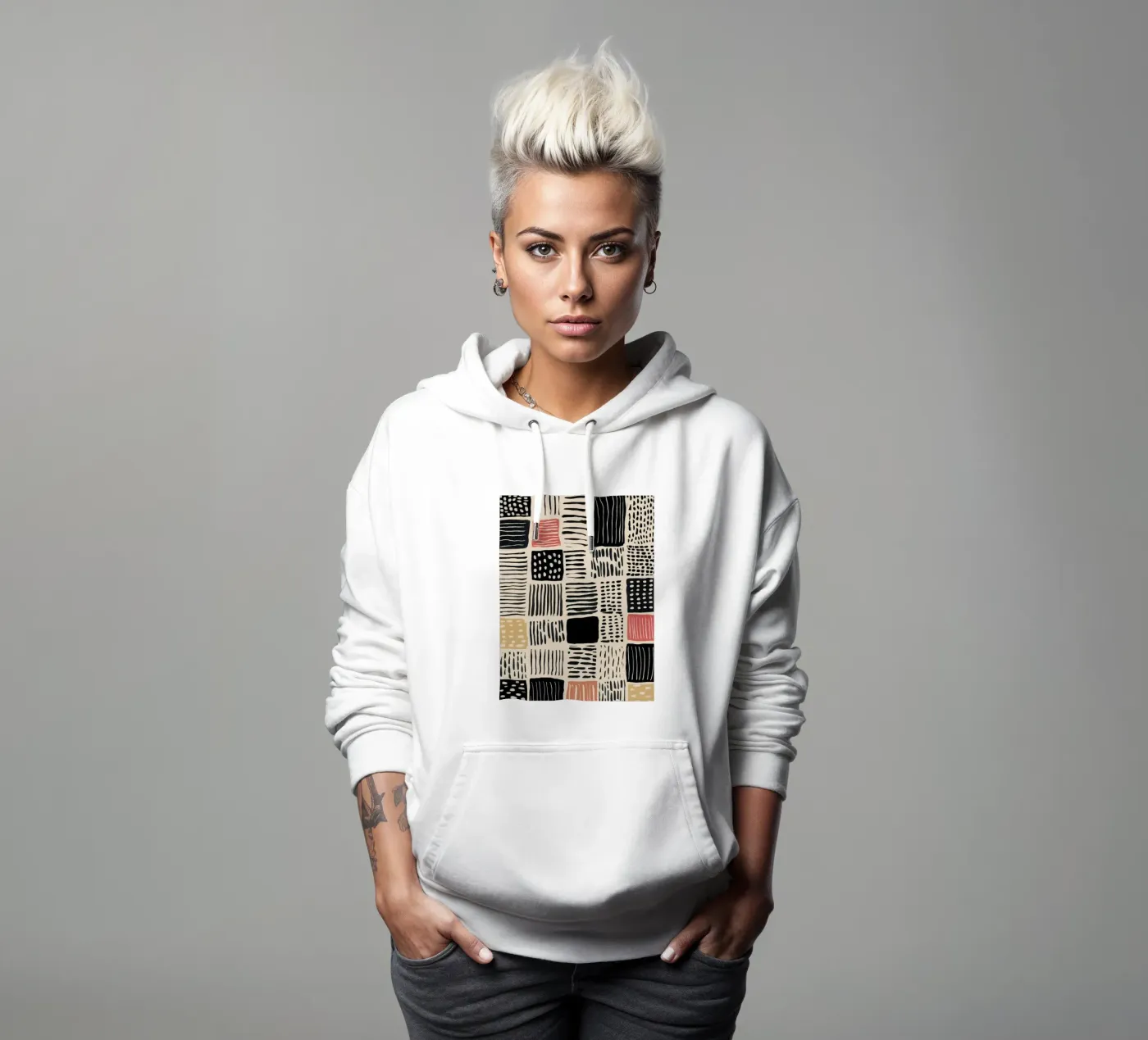 Ink Patchwork Hoodie von Sienna Atelier