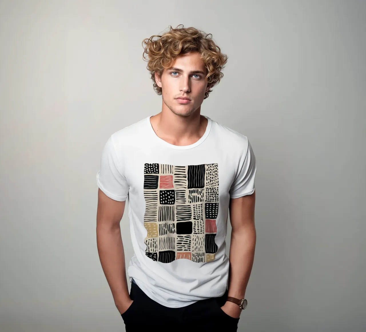 Ink Patchwork t-shirt van Sienna Atelier