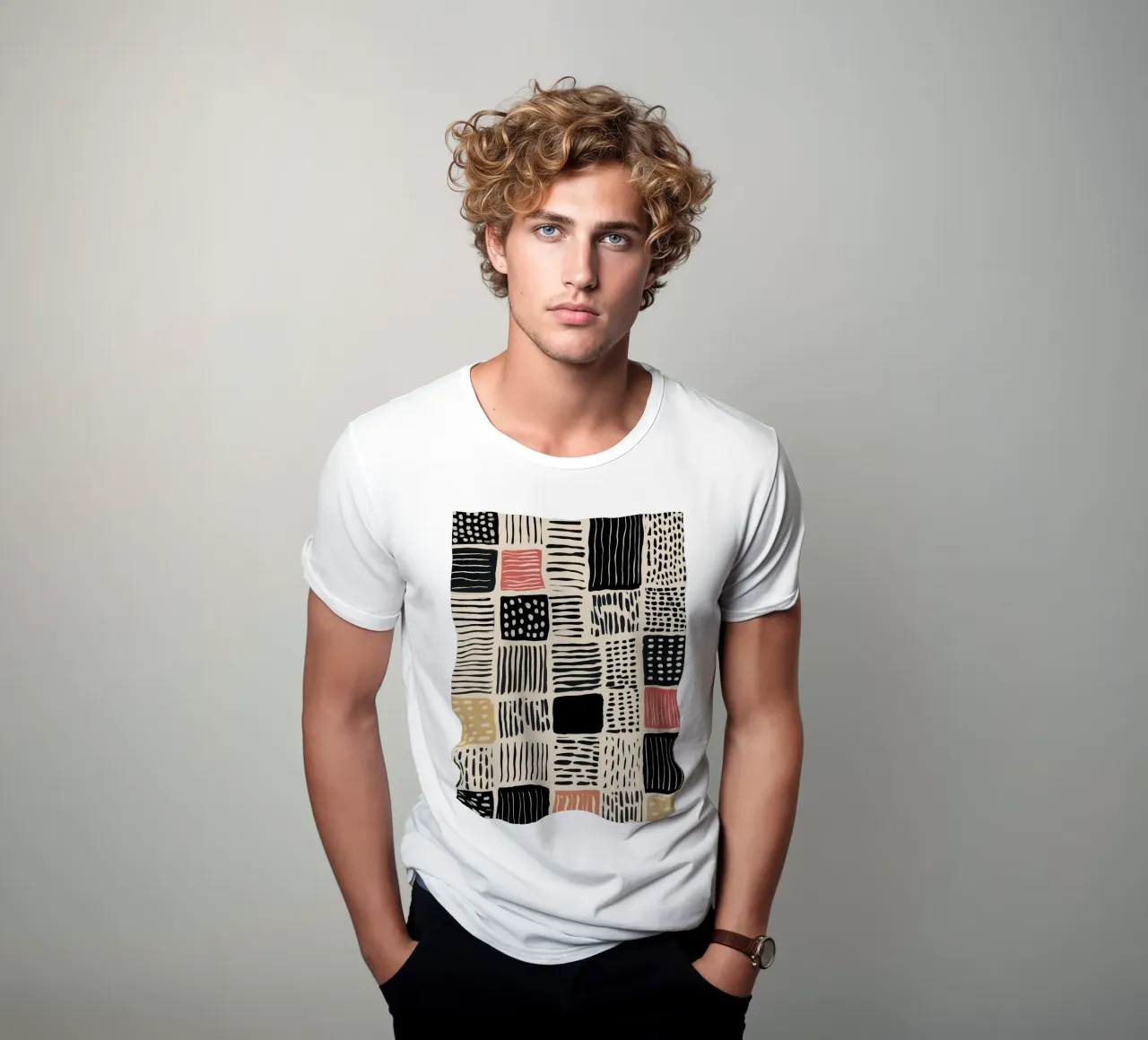 Ink Patchwork t-shirt van Sienna Atelier