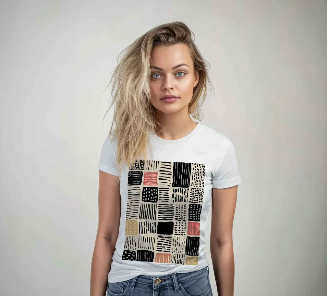 Ink Patchwork t-shirt da donna da Sienna Atelier