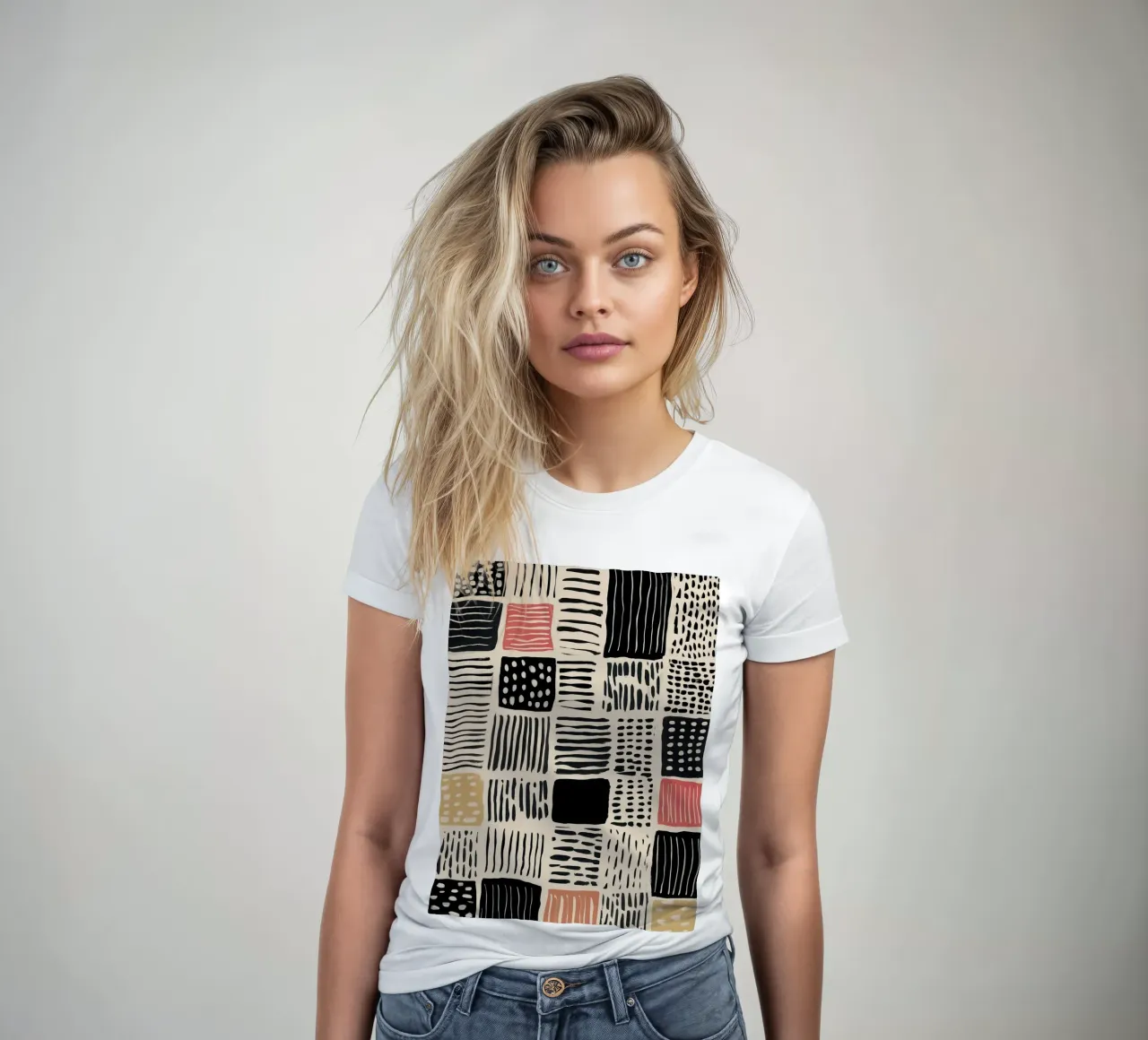 Ink Patchwork t-shirt da donna da Sienna Atelier