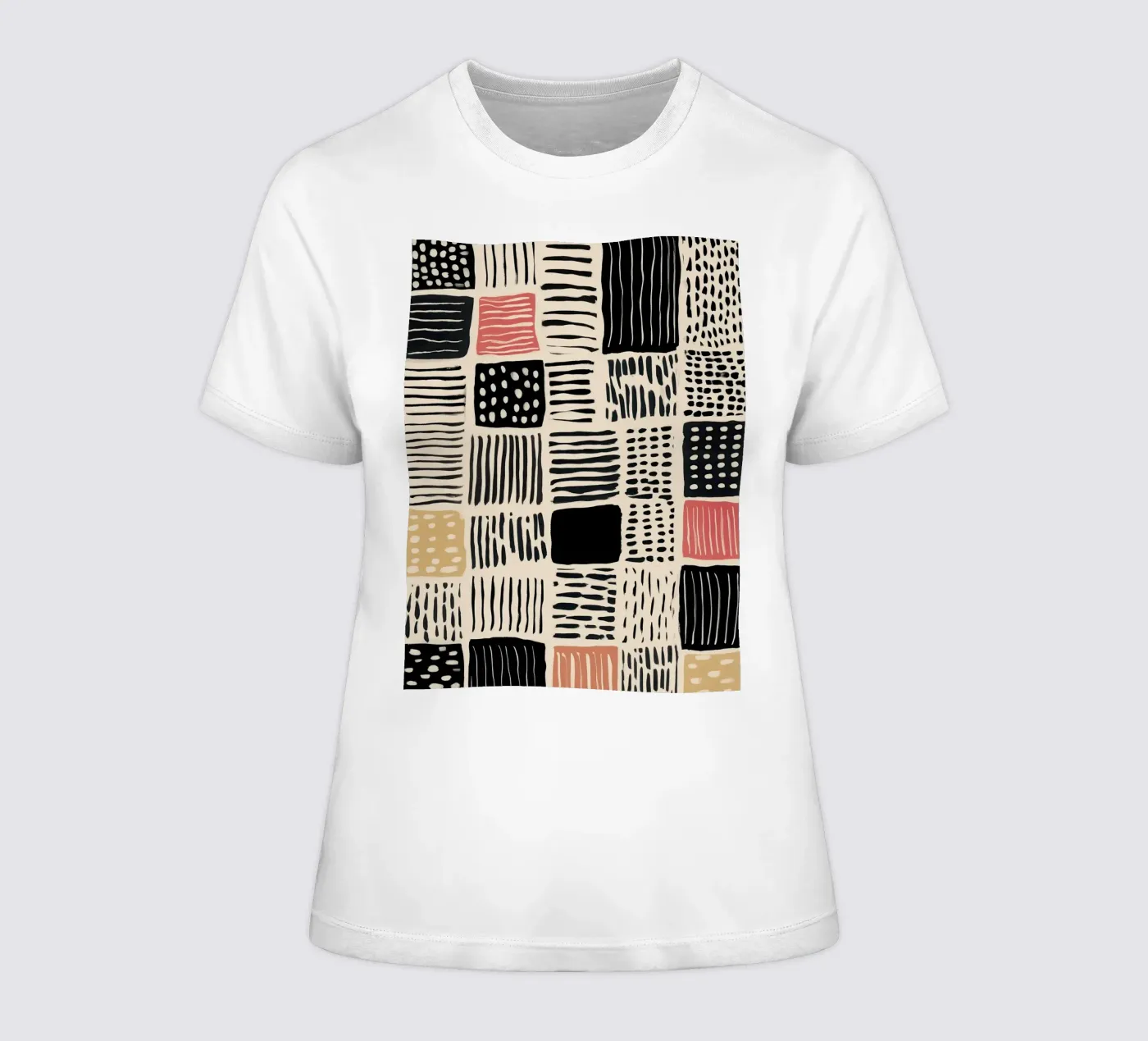 Ink Patchwork dames t-shirt getailleerd van Sienna Atelier