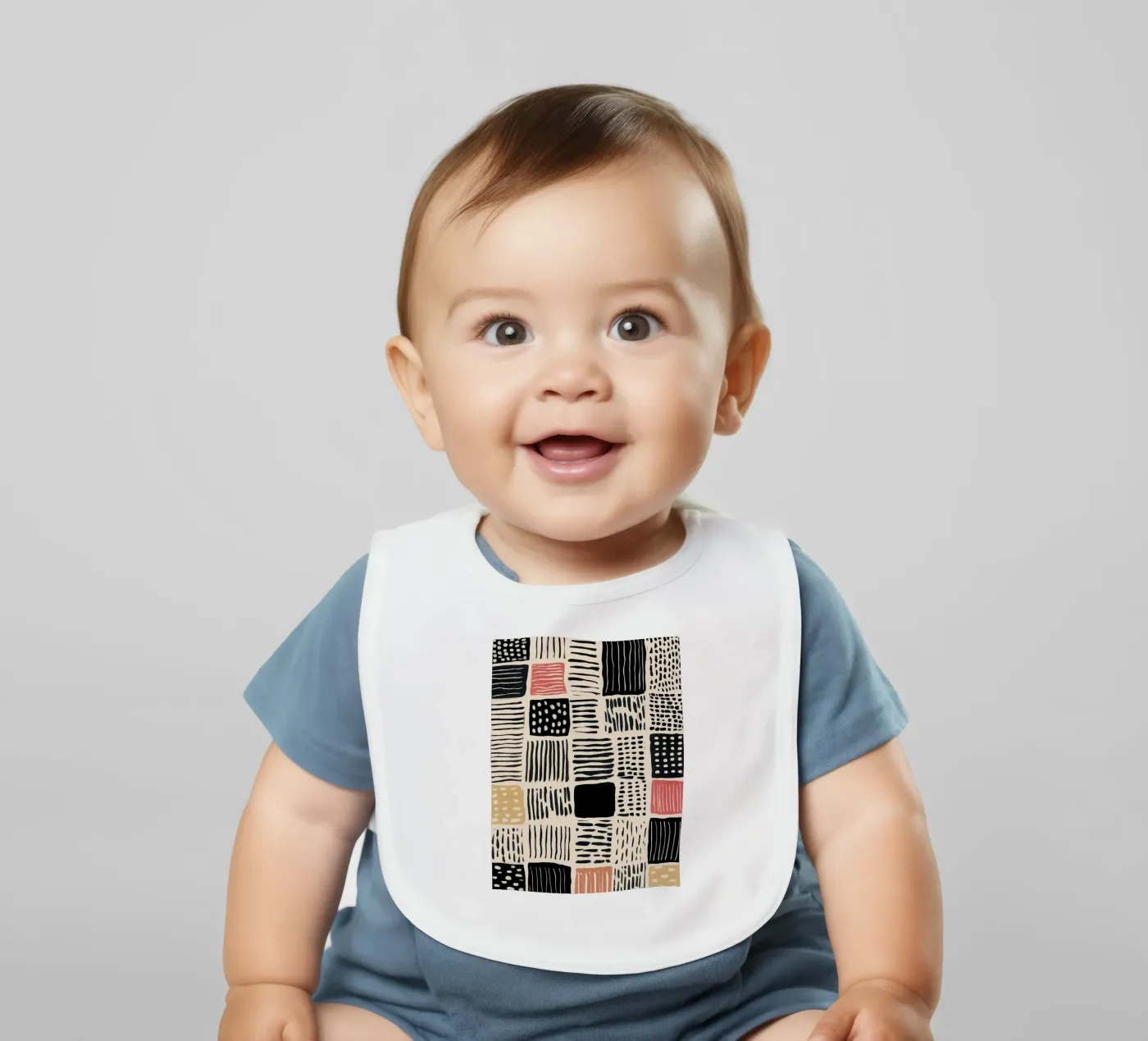 Ink Patchwork baby slabbetje van Sienna Atelier