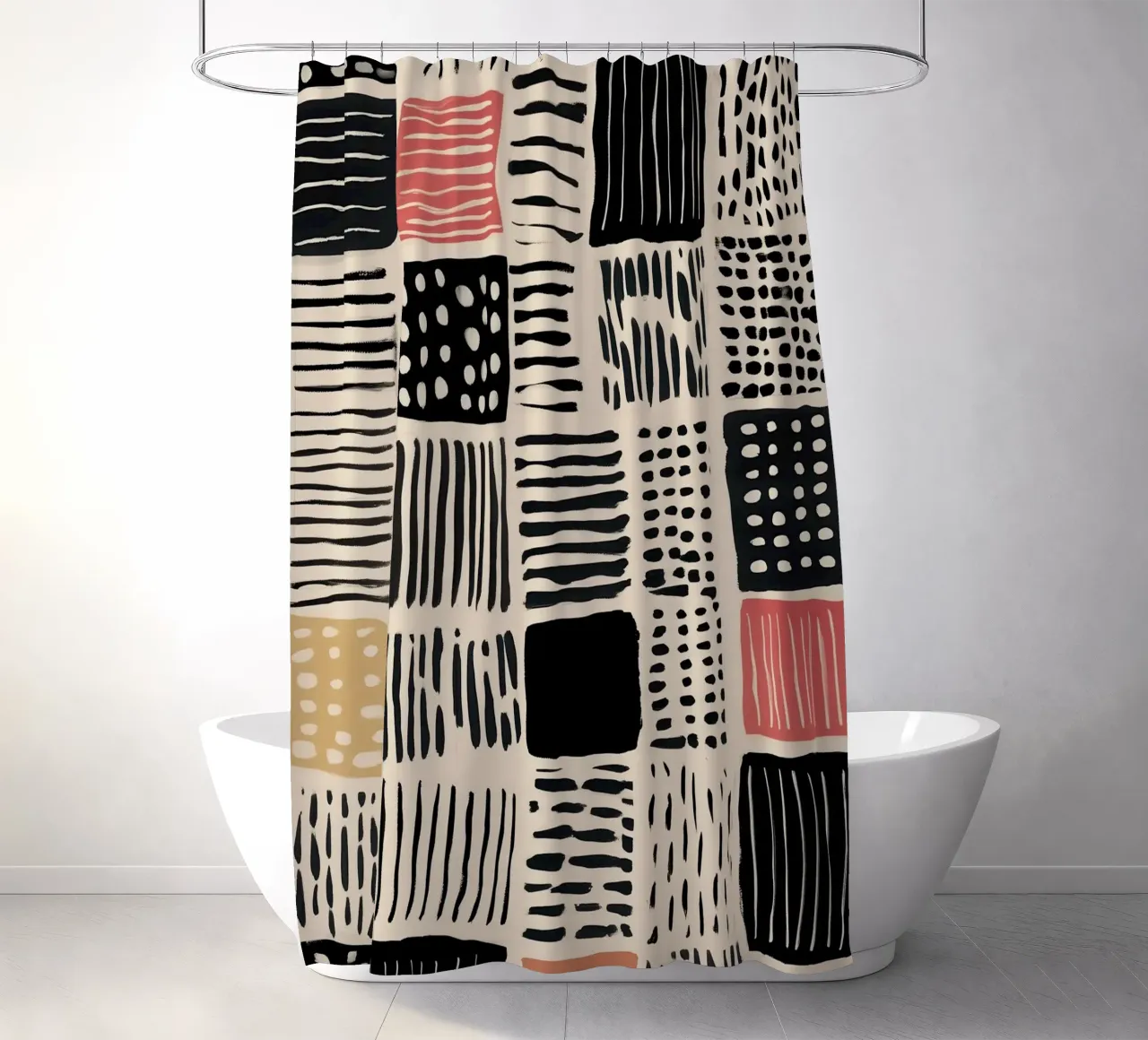 Ink Patchwork Duschvorhang von Sienna Atelier