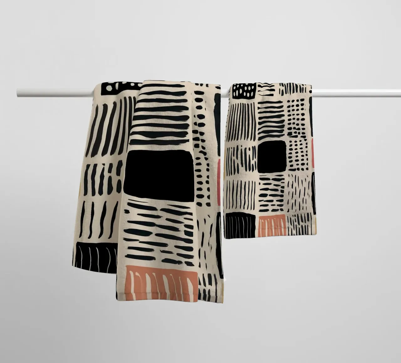 Ink Patchwork towel by Sienna Atelier