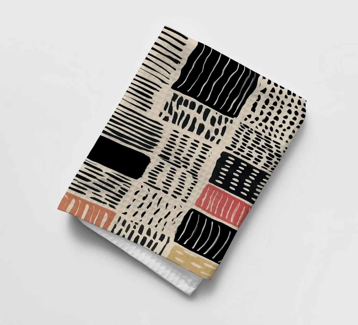Ink Patchwork tea towel by Sienna Atelier