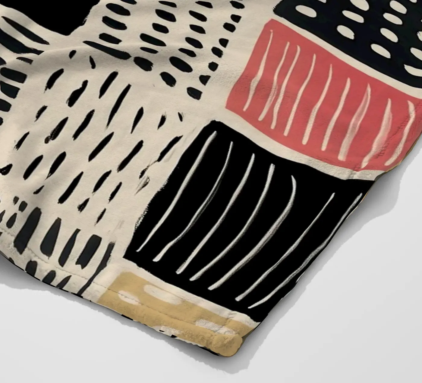 Ink Patchwork fleece blanket by Sienna Atelier