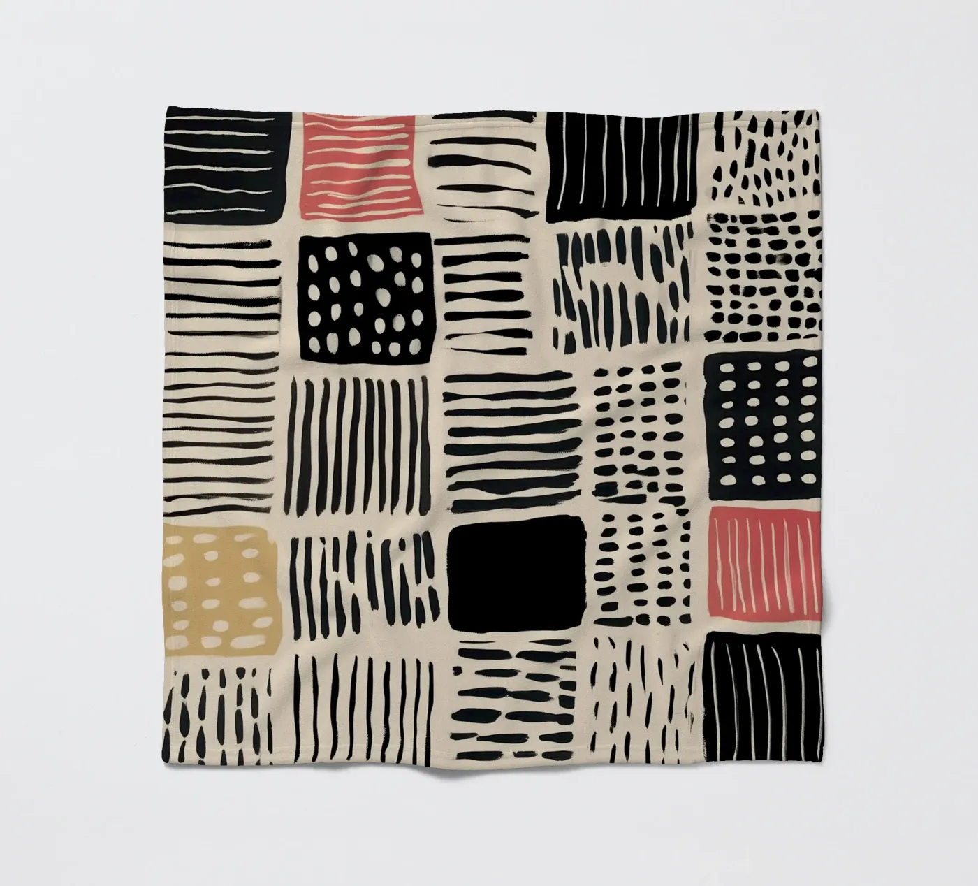 Ink Patchwork fleece blanket by Sienna Atelier