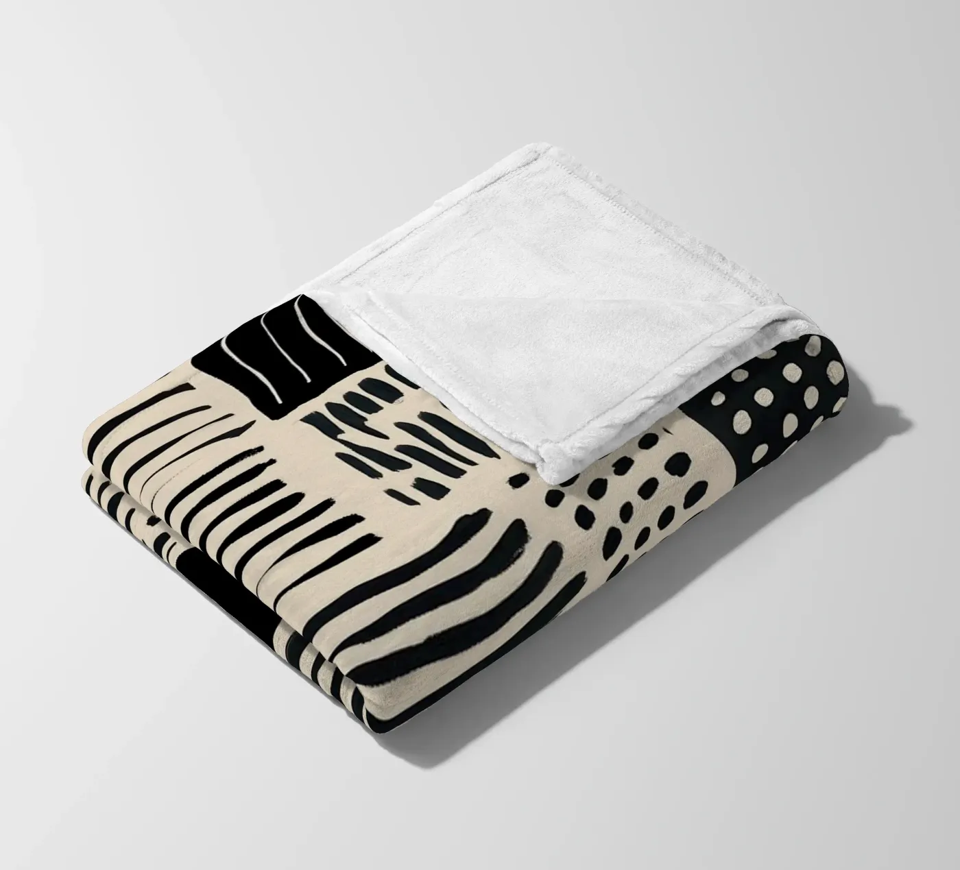 Ink Patchwork fleece blanket by Sienna Atelier