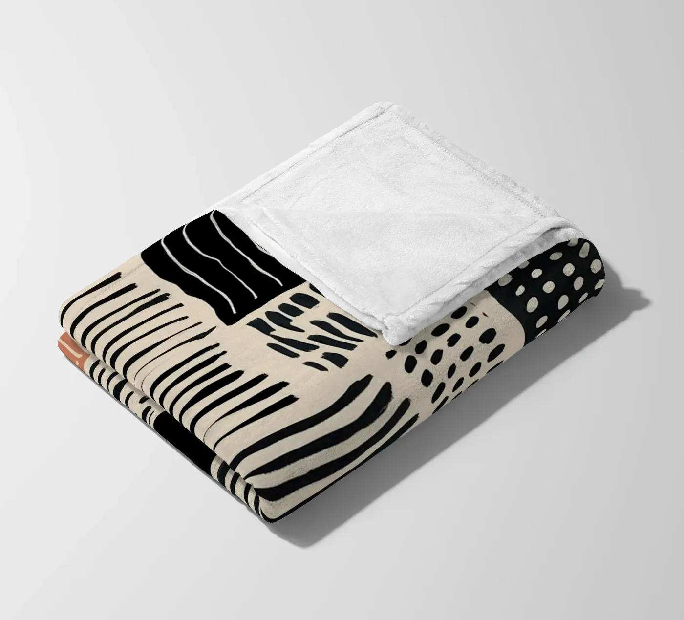 Ink Patchwork fleece blanket by Sienna Atelier