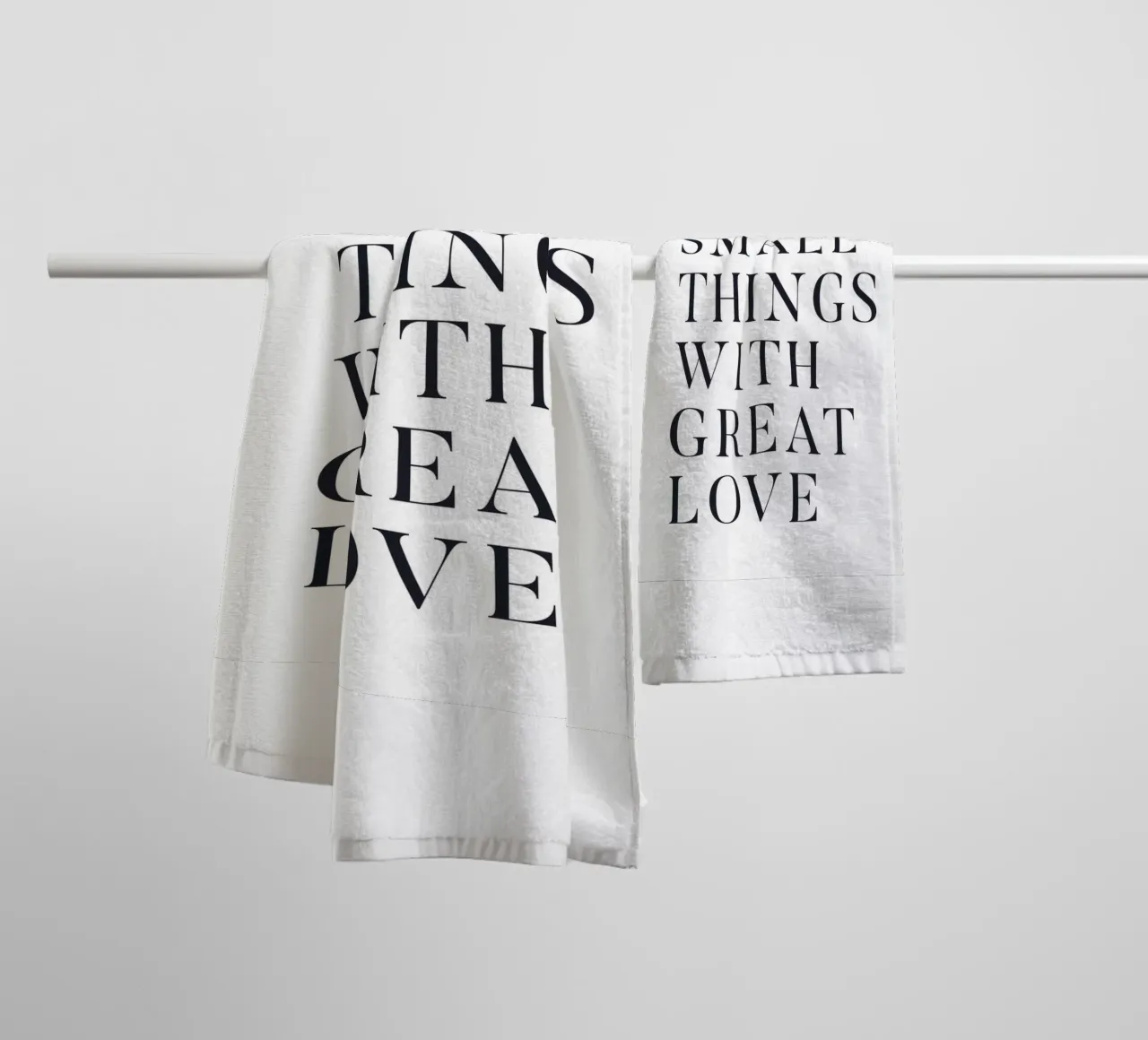 Inspiring quote in a minimalist style towel by Whole©
