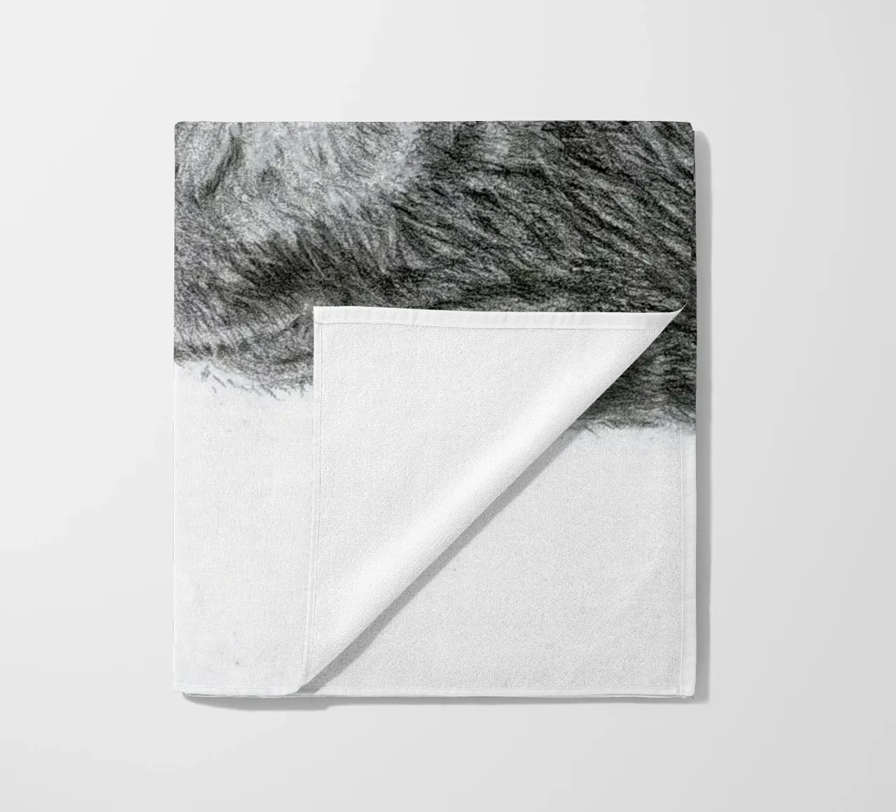 Fissando la nebbia - Ritratto di mucca a matita telo mare da Patruschka’s Paintings