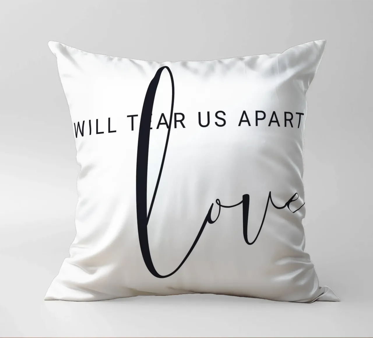 Modern typography - love and loss in design decorative cushion by Whole©