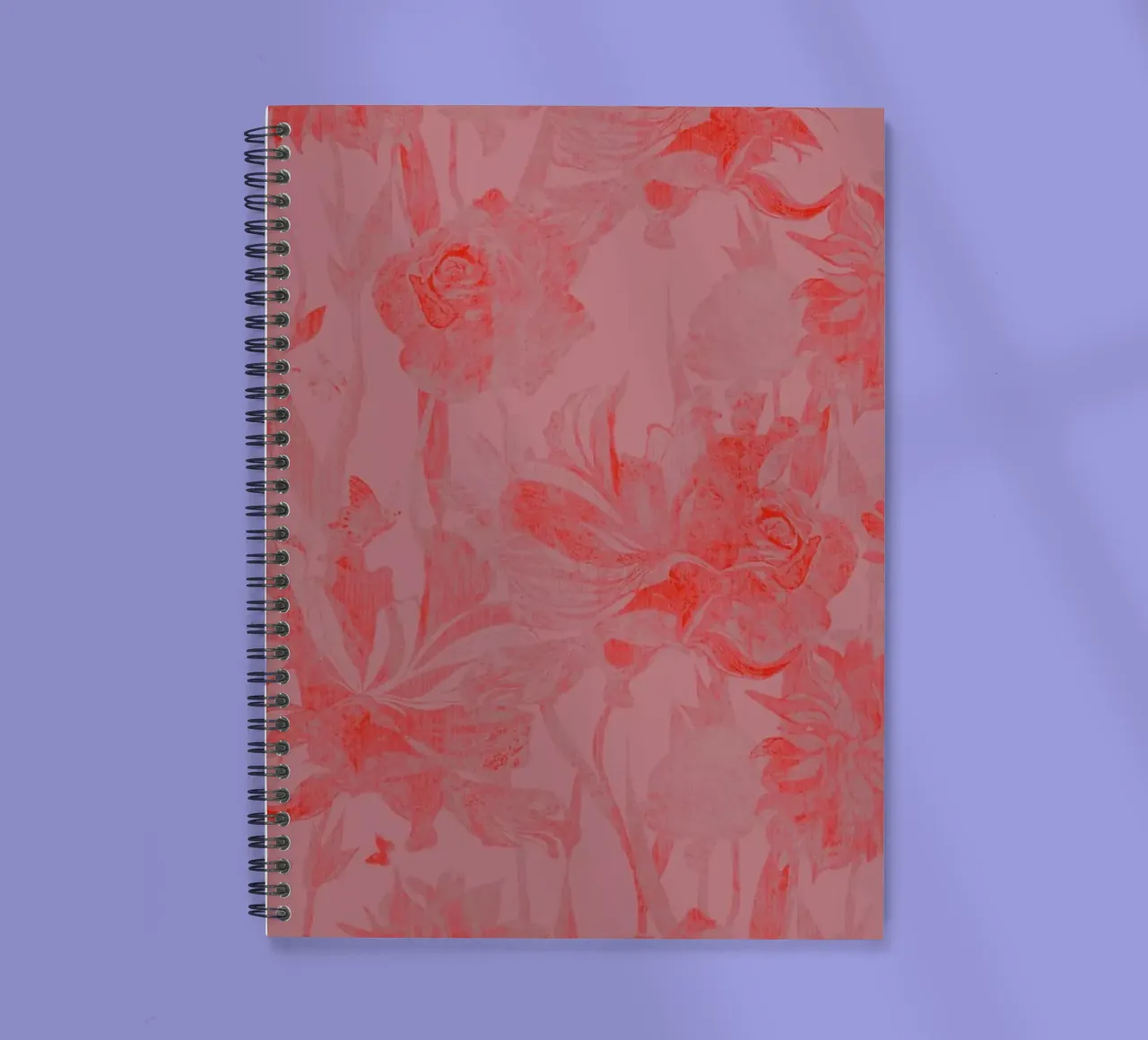 red flowers spiral notebook by Giulio Iurissevich